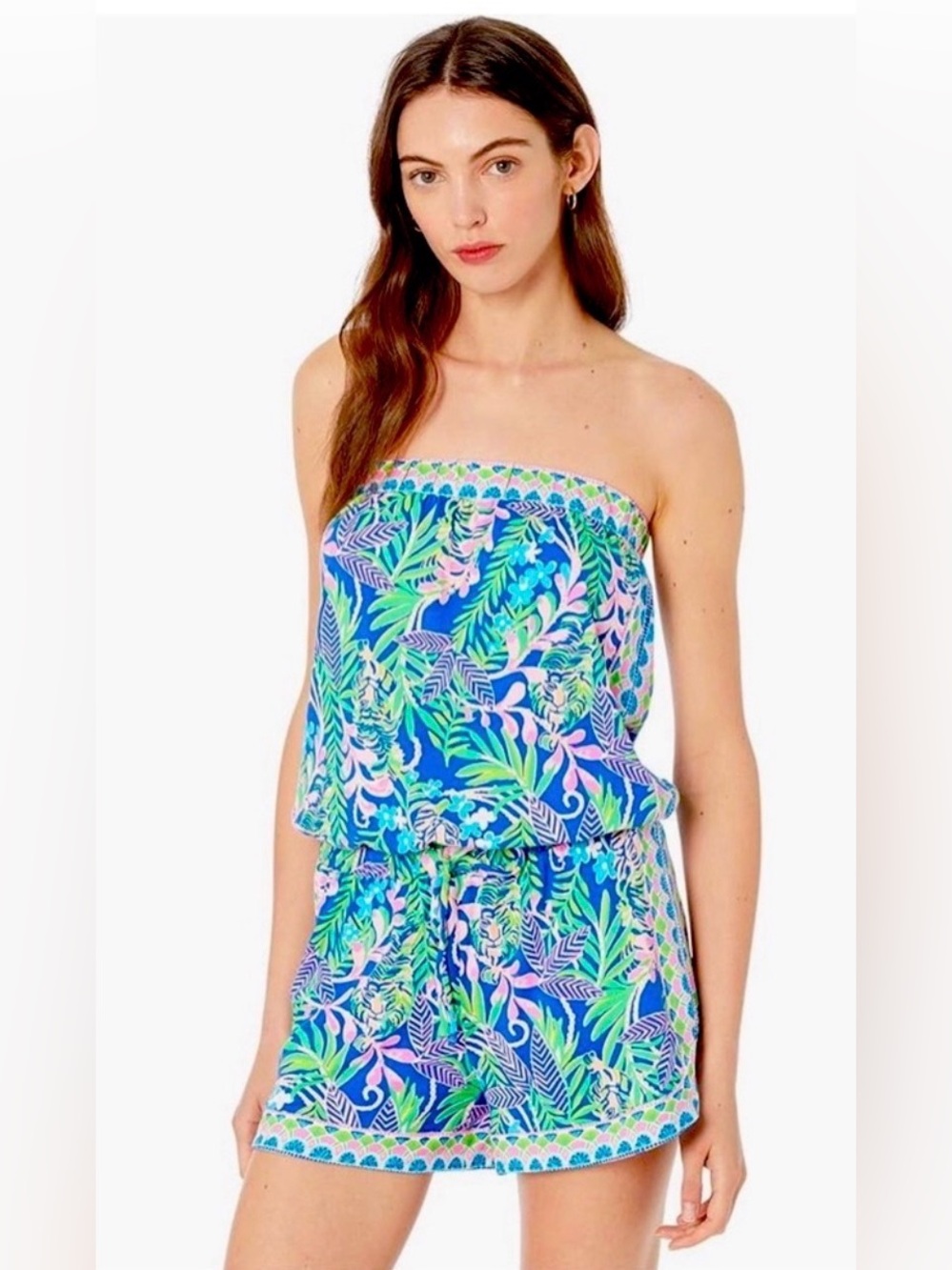 Lilly Pulitzer Rikki Strapless Romper How Do You Like Me Prowl sz S